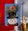 Snowman Bird Nest Suede Garden Flag
