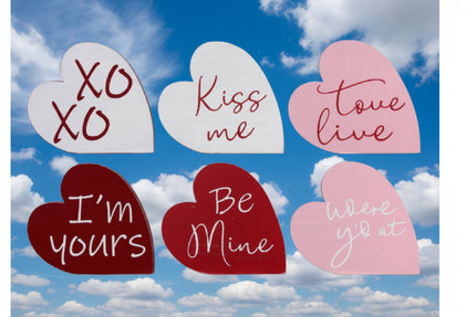 Wooden Heart Shaped Message Blocks