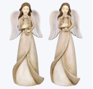 Angel holding a cat or dog