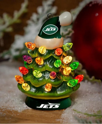 New York Jets Mini LED Tabletop Christmas Tree, 4