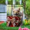 Valentines squirrel garden flag