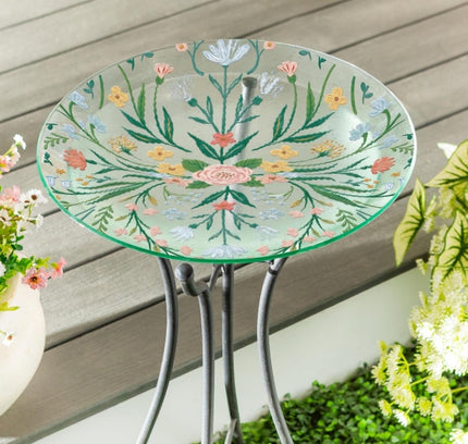 Glass Fold Art Bird Bath