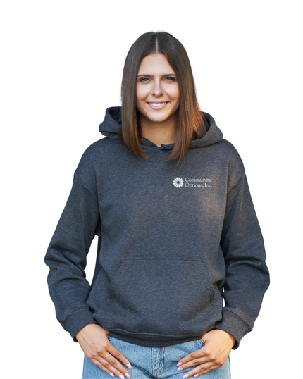 Community Options Hoodie- Dark Heather Gray (Unisex)