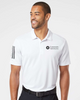 Adidas Men's White Floating 3-Stripes Polo