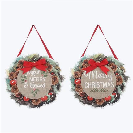 Wooden Christmas wreath
