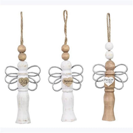 Wood and Metal Angel Ornament