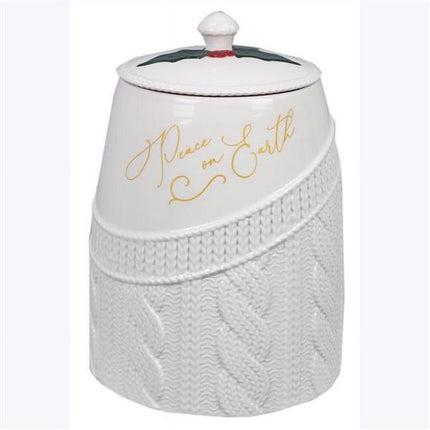 White Ceramic Christmas Cookie Jar