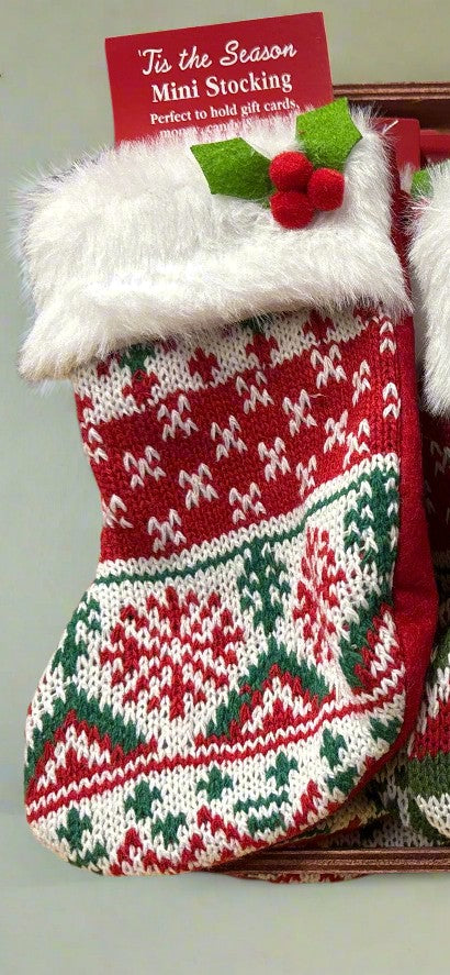 Knitted Christmas Stocking Gift Card Holder