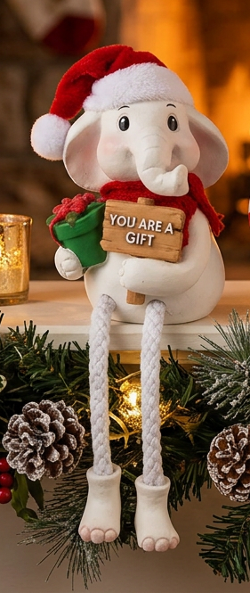 The White Elephant - Shelf sitters with Santa Hats