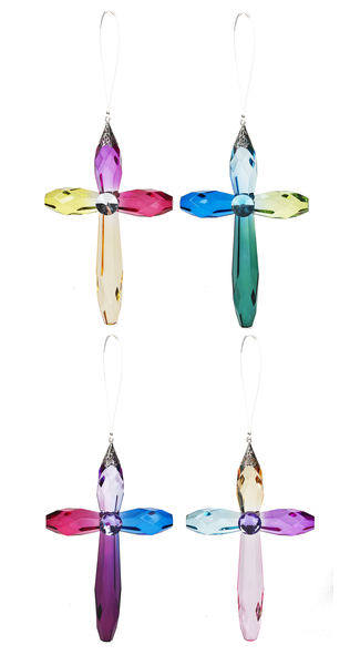 Crackle style rainbow cross