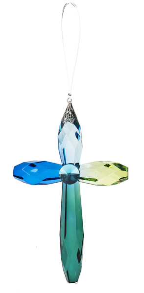 Crackle style rainbow cross