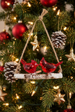 Mini Cardinals on Branch Ornament