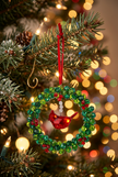 Cardinal Berry Wreath Ornament