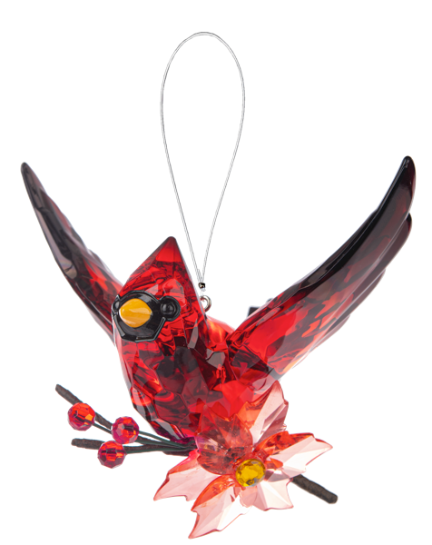 Poinsettia Cardinal Ornament