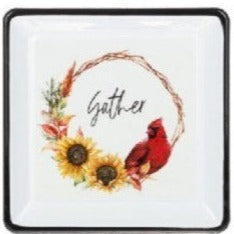 Autumn Cardinal Trinket Dish