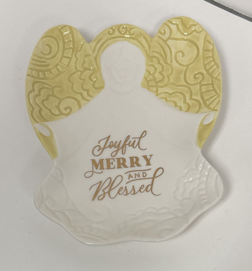 Ceramic Christmas Plate, Blessed Angel