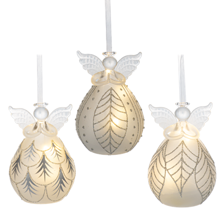 Luxury LED Glass Angel Ornament