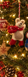Wool Skating Polar Bear Ornaments