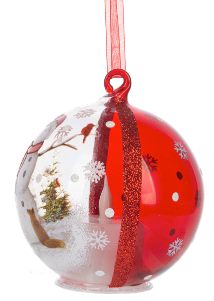 LED Snowman Glass Ornaments