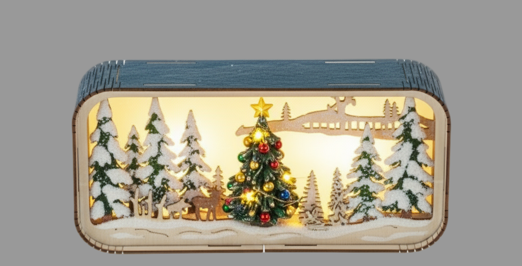 LED Light Up Laser-Cut Winter Scene Figurines