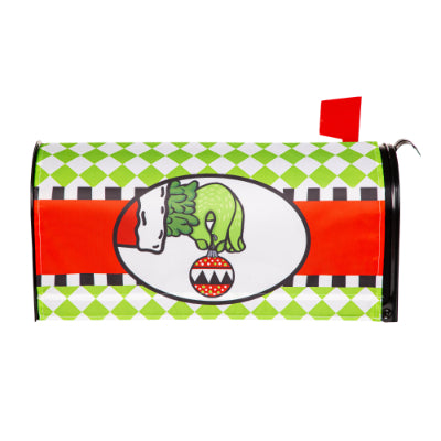 Grinch inspired mailbox cover