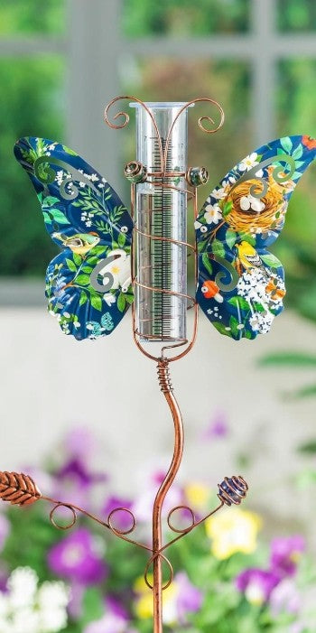 Butterfly Rain Gauge Garden Stake, 39