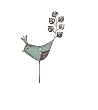 Frilly Birds Metal Garden Stakes
