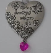 Language of Love Heart Zinc Ornaments