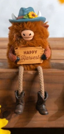 Happy Harvest Highland Cow Shelf Sitter