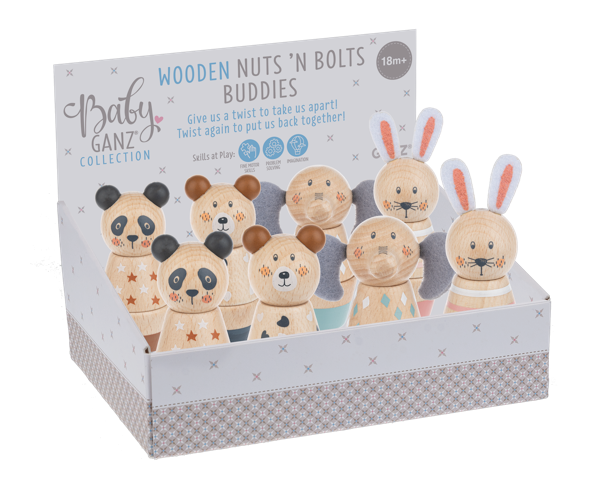 Wooden Nuts 'N Bolts Buddies