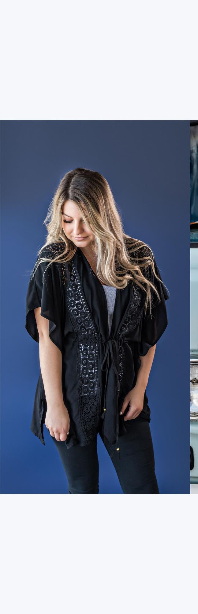 Lace Cinched Kimono