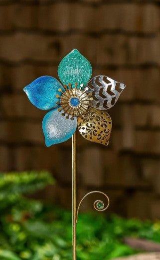 Metal Metallic Flower Garden Stake
