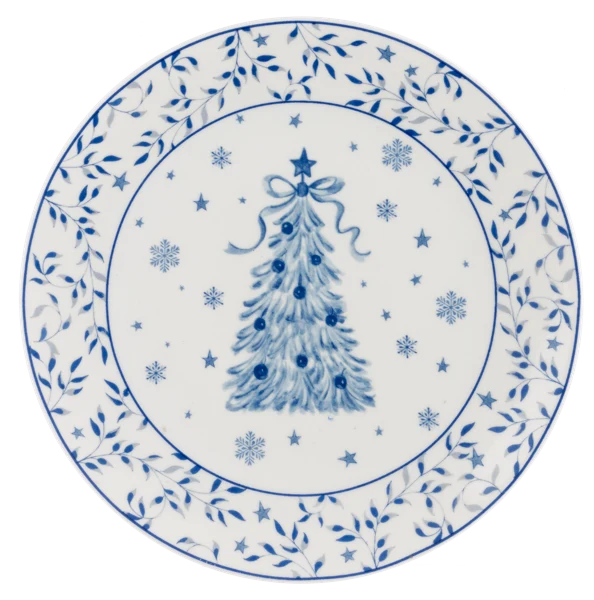 Blue & White Porcelain Christmas Tree Plate