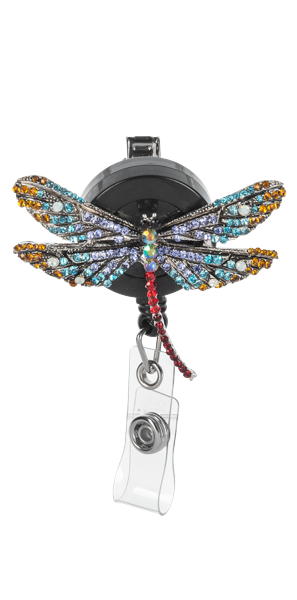 Dragonfly Crystal ID badge reel