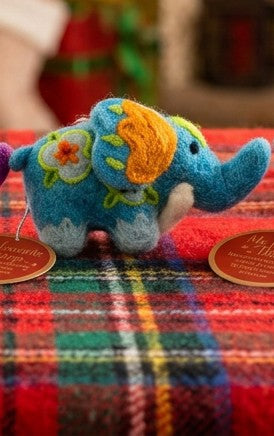 Hand Made Wool Elephant Ornaments