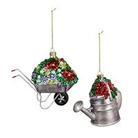 Holiday Poinsettia Ornament Glass Gardening, 4.75