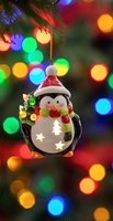 Light up Santa or Penguin ornament