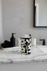 Ceramic Black and White raised floral canister