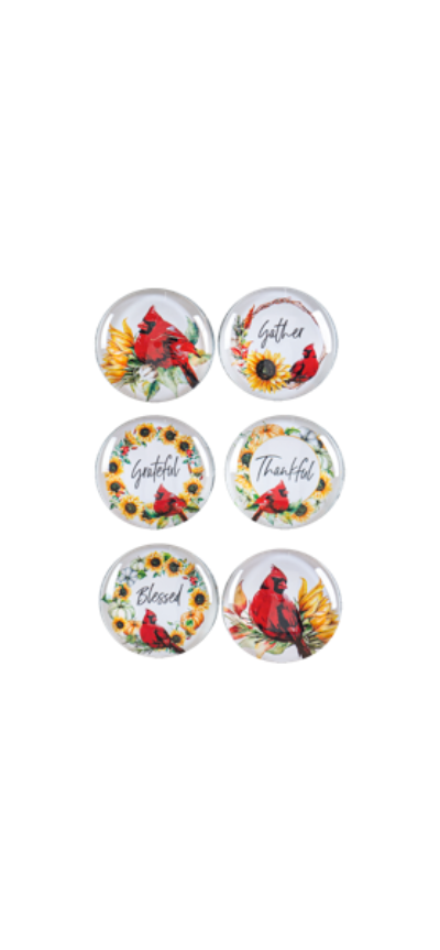 Autumn Cardinal Magnet (6 pc. set)