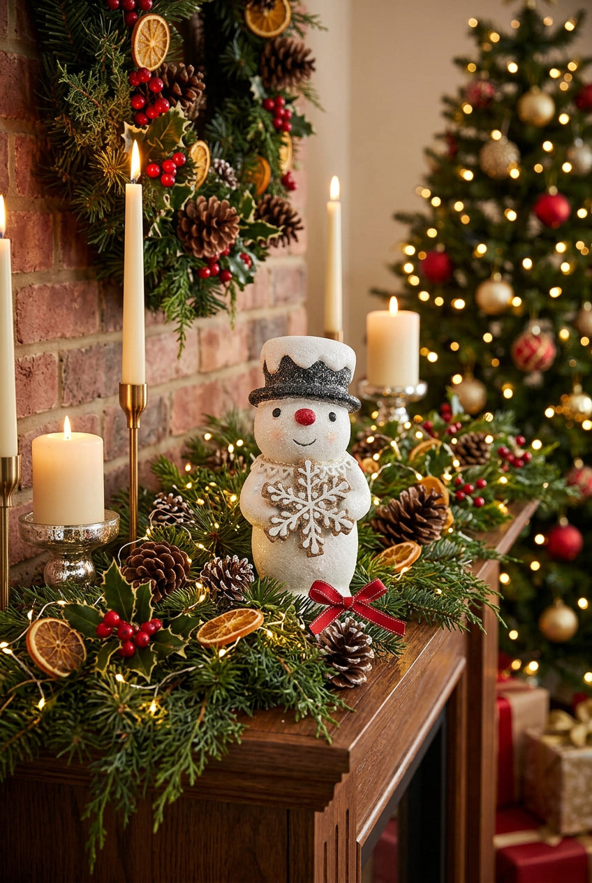 Glittering Vintage look Snowman
