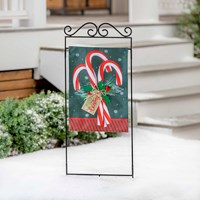 Candy Cane Burlap Garden Flag