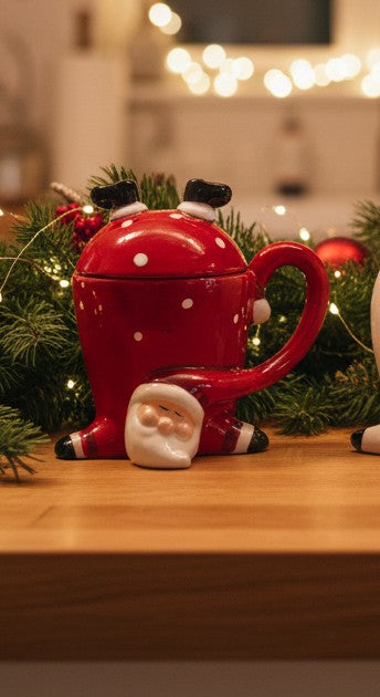 Festive Christmas Mugs with lids