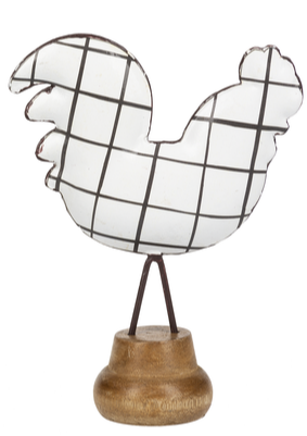Black and White Design Rooster Table Decor