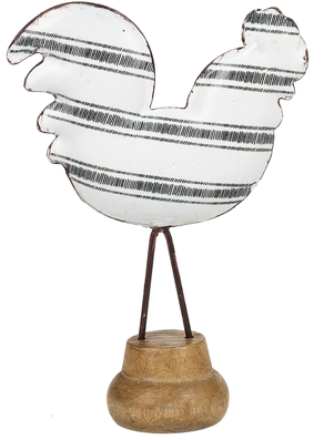 Black and White Design Rooster Table Decor