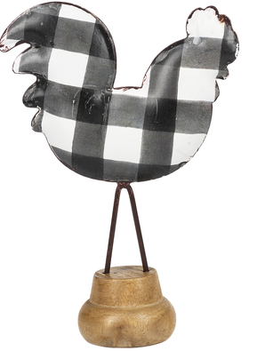 Black and White Design Rooster Table Decor