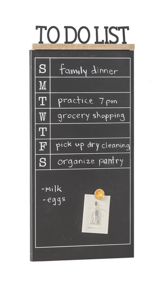 "To Do List" Message Board with Chalkboard Finish