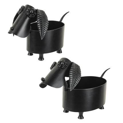 Gunmetal Dog Planter