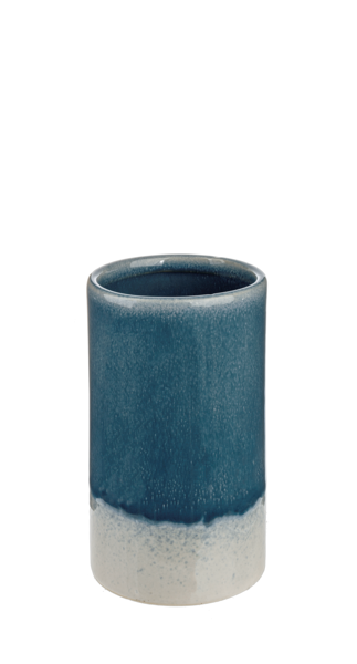 Short Blue Reactive Glaze Vase