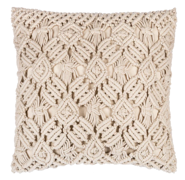 Macrame accent pillow