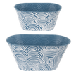 Embossed Wave Oval Planter
